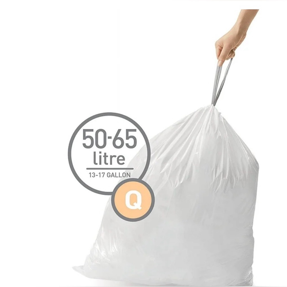 simplehuman Code Q Custom Fit Drawstring Trash Bags โ 20 Count โ 50-65L - Picture 3 of 5